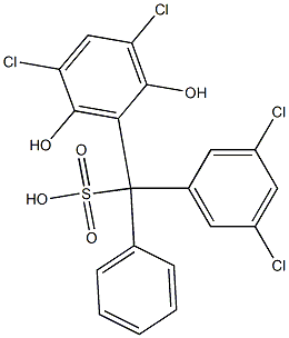 (3,5-Dichlorophenyl)(3,5-dichloro-2,6-dihydroxyphenyl)phenylmethanesulfonic acid Struktur