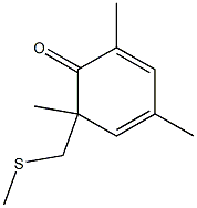 2,4,6-Trimethyl-6-[methylthiomethyl]-2,4-cyclohexadien-1-one Struktur