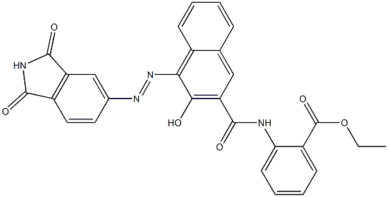 2-[3-Hydroxy-4-[(1,3-dioxoisoindolin-5-yl)azo]-2-naphthoylamino]benzoic acid ethyl ester Struktur