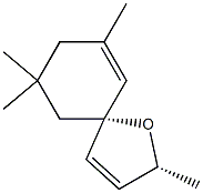 (2R,5S)-2,7,7,9-Tetramethyl-1-oxaspiro[4.5]deca-3,9-diene Struktur