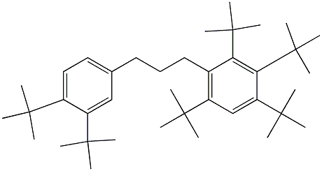 1-(2,3,4,6-Tetra-tert-butylphenyl)-3-(3,4-di-tert-butylphenyl)propane Struktur