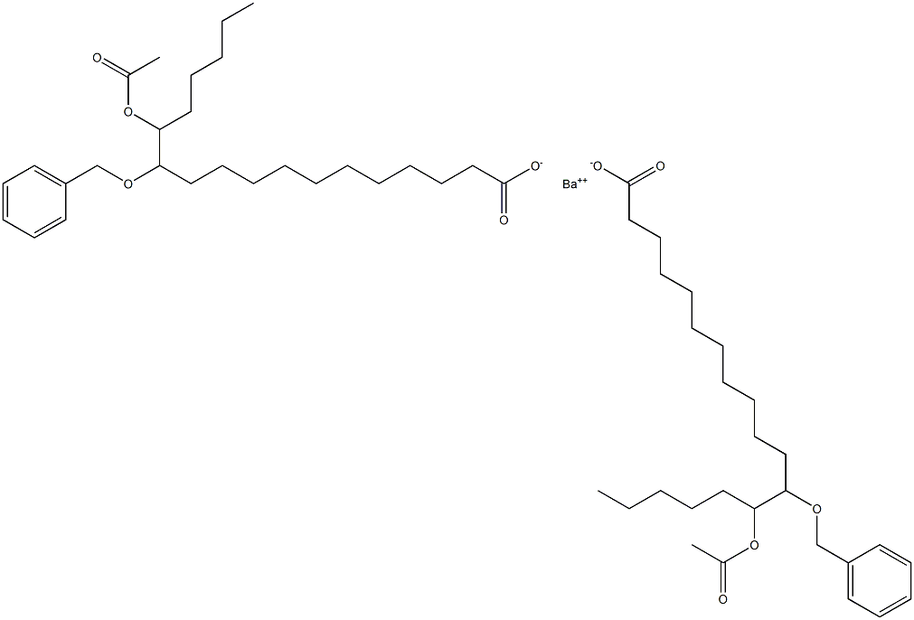 Bis(12-benzyloxy-13-acetyloxystearic acid)barium salt Struktur