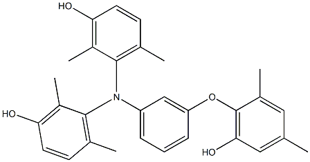 N,N-Bis(3-hydroxy-2,6-dimethylphenyl)-3-(6-hydroxy-2,4-dimethylphenoxy)benzenamine Struktur