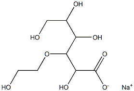 2,4,5,6-Tetrahydroxy-3-(2-hydroxyethoxy)hexanoic acid sodium salt Struktur