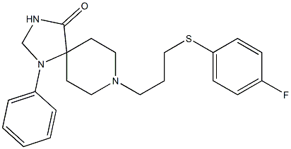 8-[3-[(4-Fluorophenyl)thio]propyl]-1-phenyl-1,3,8-triazaspiro[4.5]decan-4-one Struktur