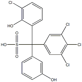 (3-Chloro-2-hydroxyphenyl)(3,4,5-trichlorophenyl)(3-hydroxyphenyl)methanesulfonic acid Struktur