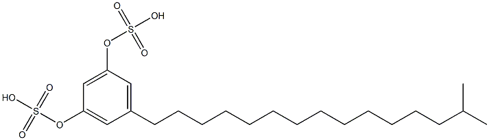 5-(14-Methylpentadecyl)resorcinol 1,3-bissulfuric acid Struktur