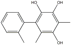 3,5-Dimethyl-6-(2-methylphenyl)benzene-1,2,4-triol Struktur