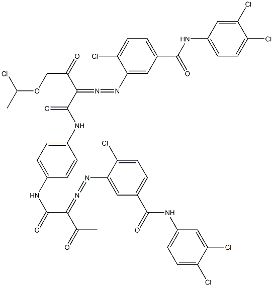 3,3'-[2-[(1-Chloroethyl)oxy]-1,4-phenylenebis[iminocarbonyl(acetylmethylene)azo]]bis[N-(3,4-dichlorophenyl)-4-chlorobenzamide] Struktur