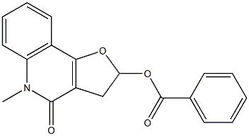 2,3-Dihydro-2-benzoyloxy-5-methylfuro[3,2-c]quinolin-4(5H)-one Struktur