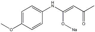 4-Sodiooxy-4-[(p-methoxyphenyl)amino]-3-buten-2-one Struktur