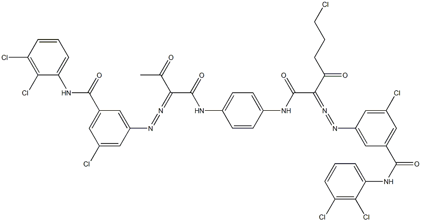 3,3'-[2-(2-Chloroethyl)-1,4-phenylenebis[iminocarbonyl(acetylmethylene)azo]]bis[N-(2,3-dichlorophenyl)-5-chlorobenzamide] Struktur