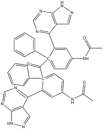 1-Phenyl-1H-pyrazolo[3,4-d]pyrimidin-4-yl(4-(acetylamino)phenyl) ketone Struktur