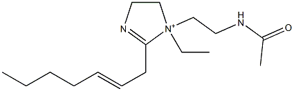 1-[2-(Acetylamino)ethyl]-1-ethyl-2-(2-heptenyl)-2-imidazoline-1-ium Struktur