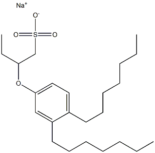 2-(3,4-Diheptylphenoxy)butane-1-sulfonic acid sodium salt Struktur