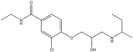 1-[4-[Ethylcarbamoyl]-2-chlorophenoxy]-3-[sec-butylamino]-2-propanol Struktur