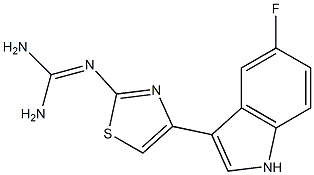 2-[4-(5-Fluoro-1H-indole-3-yl)-2-thiazolyl]guanidine Struktur