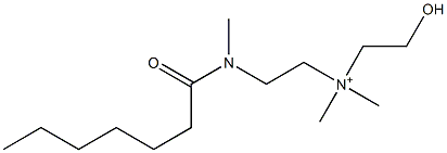 2-(N-Heptanoyl-N-methylamino)-N-(2-hydroxyethyl)-N,N-dimethylethanaminium Struktur