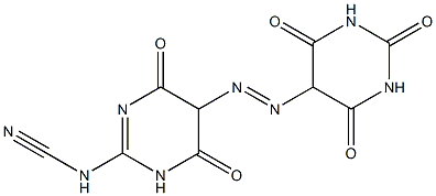 N-[[5-[[(Hexahydro-2,4,6-trioxopyrimidin)-5-yl]azo]-1,4,5,6-tetrahydro-4,6-dioxopyrimidin]-2-yl]cyanamide Struktur