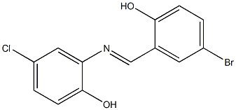 N-(2-Hydroxy-5-chlorophenyl)(2-hydroxy-5-bromophenyl)methanimine Struktur