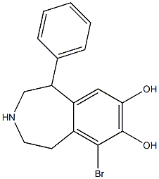 5-Phenyl-9-bromo-2,3,4,5-tetrahydro-1H-3-benzazepine-7,8-diol Struktur