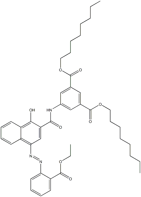 1-Hydroxy-4-[2-(ethoxycarbonyl)phenylazo]-N-[3,5-di(octyloxycarbonyl)phenyl]-2-naphthamide Struktur