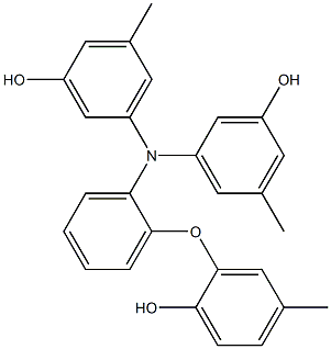 N,N-Bis(3-hydroxy-5-methylphenyl)-2-(2-hydroxy-5-methylphenoxy)benzenamine Struktur