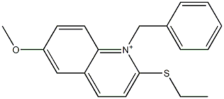 2-(Ethylthio)-6-methoxy-1-benzylquinolinium Struktur