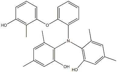 N,N-Bis(6-hydroxy-2,4-dimethylphenyl)-2-(3-hydroxy-2-methylphenoxy)benzenamine Struktur