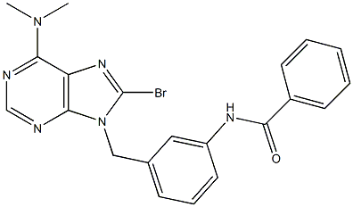 6-Dimethylamino-8-bromo-9-(3-benzoylaminobenzyl)-9H-purine Struktur