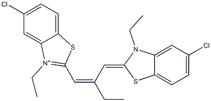 2-[2-[(3-Ethyl-5-chloro-2,3-dihydrobenzothiazole-2-ylidene)methyl]-1-butenyl]-3-ethyl-5-chlorobenzothiazole-3-ium Struktur