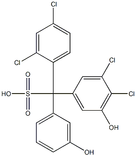 (2,4-Dichlorophenyl)(3,4-dichloro-5-hydroxyphenyl)(3-hydroxyphenyl)methanesulfonic acid Struktur