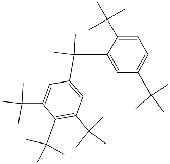 2-(3,4,5-Tri-tert-butylphenyl)-2-(2,5-di-tert-butylphenyl)propane Struktur