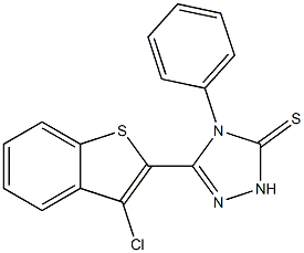 3-(3-Chlorobenzo[b]thiophen-2-yl)-4-phenyl-1H-1,2,4-triazole-5(4H)-thione Struktur