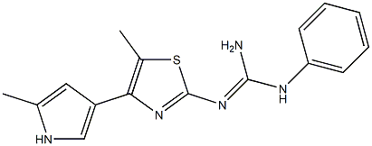 2-[[Amino(phenylamino)methylene]amino]-5-methyl-4-(2-methyl-1H-pyrrol-4-yl)thiazole Struktur