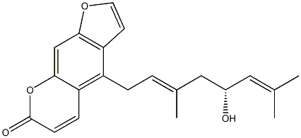 4-[(2E,5R)-5-Hydroxy-3,7-dimethyl-2,6-octadienyl]-7H-furo[3,2-g][1]benzopyran-7-one Struktur