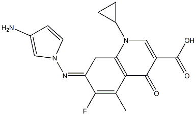 1-Cyclopropyl-4-oxo-5-methyl-6-fluoro-7-(3-aminopyrrolizino)-1,4-dihydroquinoline-3-carboxylic acid Struktur