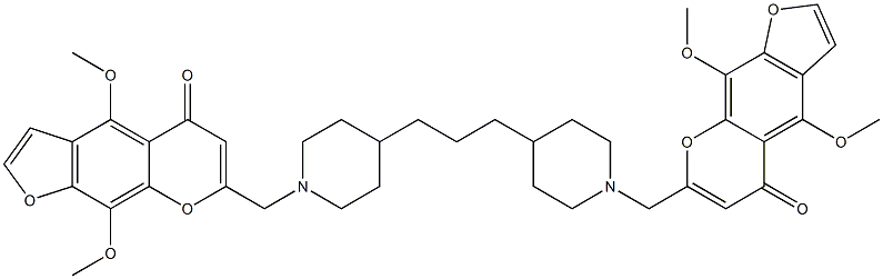 7,7'-[1,3-Propanediylbis(4,1-piperidinediyl)bis(methylene)]bis[4,9-dimethoxy-5H-furo[3,2-g][1]benzopyran-5-one] Struktur