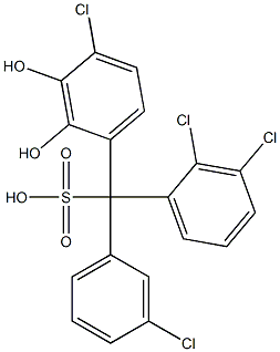 (3-Chlorophenyl)(2,3-dichlorophenyl)(4-chloro-2,3-dihydroxyphenyl)methanesulfonic acid Struktur