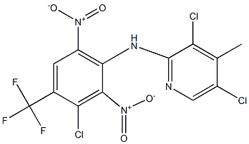 3,5-Dichloro-4-methyl-N-(3-chloro-4-trifluoromethyl-2,6-dinitrophenyl)pyridin-2-amine Struktur