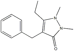 1,2-Dimethyl-5-ethyl-4-benzyl-1H-pyrazol-3(2H)-one Struktur