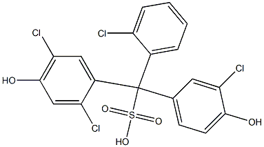 (2-Chlorophenyl)(3-chloro-4-hydroxyphenyl)(2,5-dichloro-4-hydroxyphenyl)methanesulfonic acid Struktur