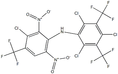 3-Chloro-4-trifluoromethyl-2,6-dinitro-N-[2,4,6-trichloro-3,5-bis(trifluoromethyl)phenyl]benzenamine Struktur