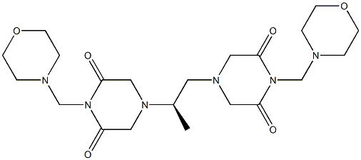 (R)-1,2-Bis(4-morpholinomethyl-3,5-dioxopiperazin-1-yl)propane Struktur