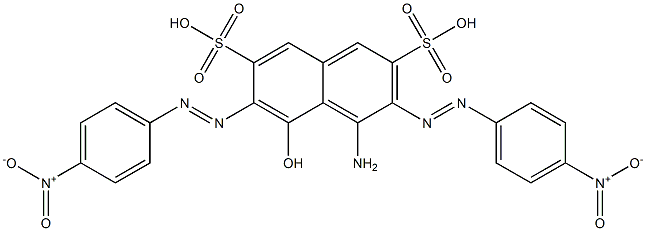 4-Amino-5-hydroxy-3,6-bis(p-nitrophenylazo)-2,7-naphthalenedisulfonic acid Struktur