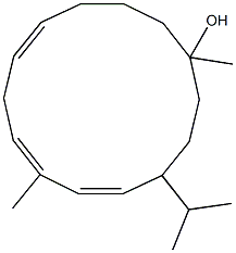 [5E,7Z,10E,(+)]-1,7-Dimethyl-4-(1-methylethyl)cyclotetradeca-5,7,10-triene-1-ol Struktur