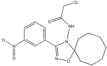 2-Chloro-N-[3-(3-nitrophenyl)-5,5-heptamethylene-1,2,4-oxadiazol-4(5H)-yl]acetamide Struktur