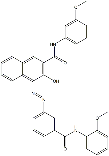 4-[[3-[[(2-Methoxyphenyl)amino]carbonyl]phenyl]azo]-3-hydroxy-N-(3-methoxyphenyl)-2-naphthalenecarboxamide Struktur