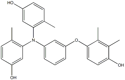 N,N-Bis(3-hydroxy-6-methylphenyl)-3-(4-hydroxy-2,3-dimethylphenoxy)benzenamine Struktur