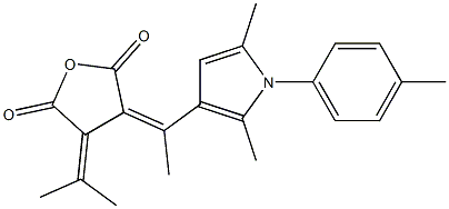 3,4-Dihydro-3-isopropylidene-4-[1-(2,5-dimethyl-1-p-tolyl-1H-pyrrol-3-yl)ethylidene]furan-2,5-dione Struktur